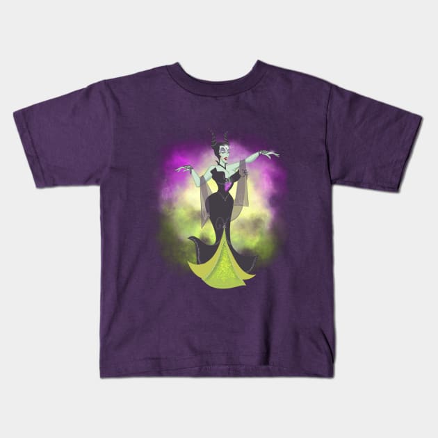 Runway Maleficent Kids T-Shirt by Psychofishes